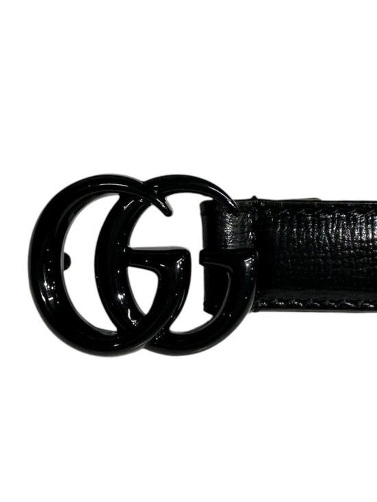 Gucci Belt Double Slim Leather Logo Black main image 8